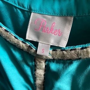 Parker silk tank top with stitching